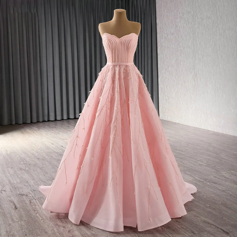 elegant pink dresses for wedding guests 1661-5