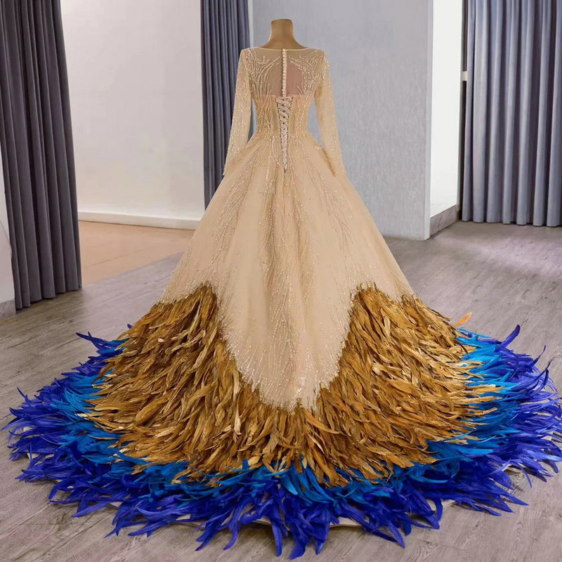 feather evening gown 1654-2