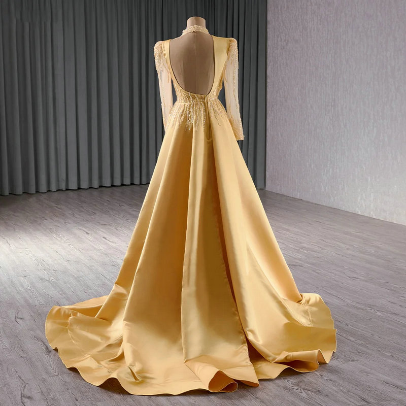 gold wedding guest dress 1659-4