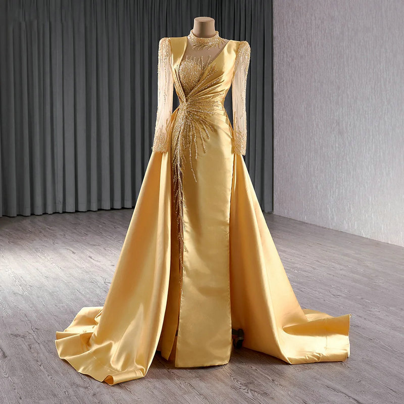 gold wedding guest dress 1659-5