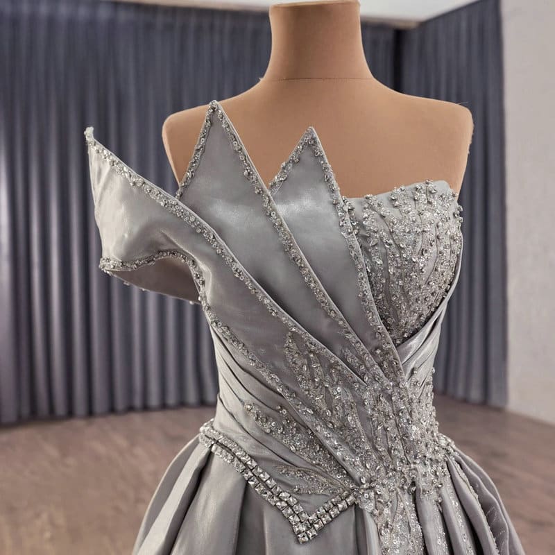 grey wedding guest dress 1643-2