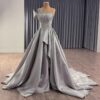 grey wedding guest dress 1643-4