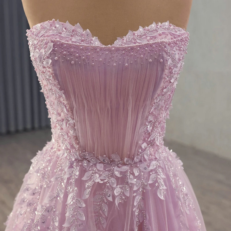pink a line prom dress 1652-2