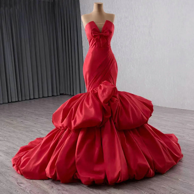 red mermaid prom dress 1655-2
