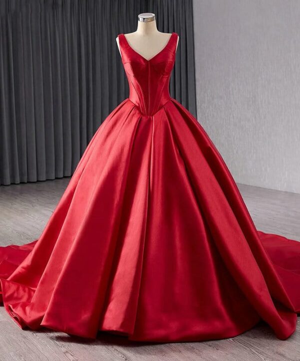 red satin wedding dress 1677-01