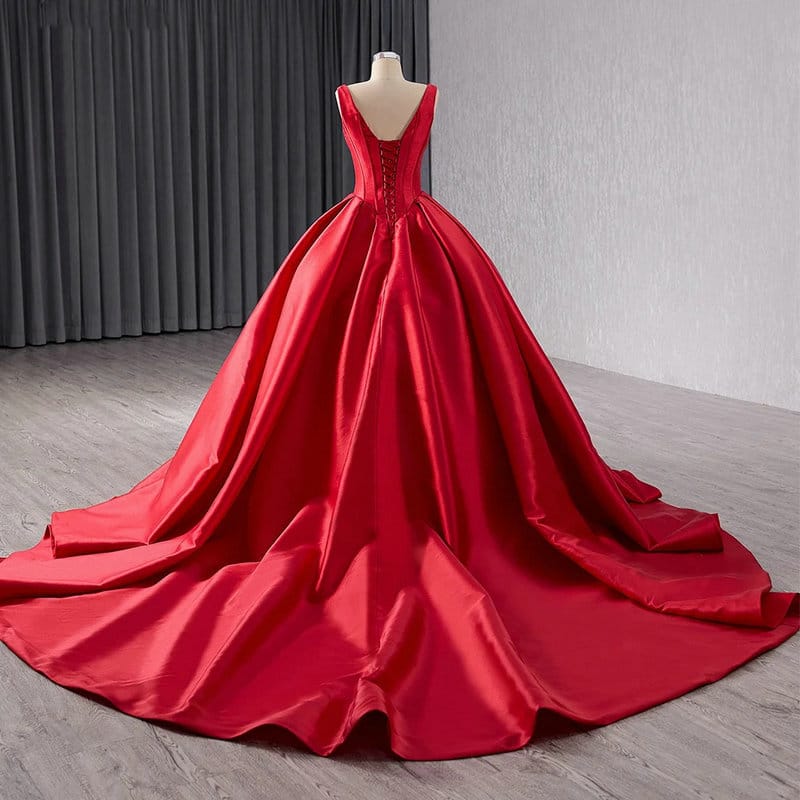 red satin wedding dress 1677-05