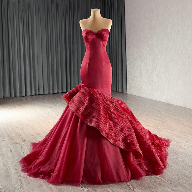 red wedding guest dress 1663-6