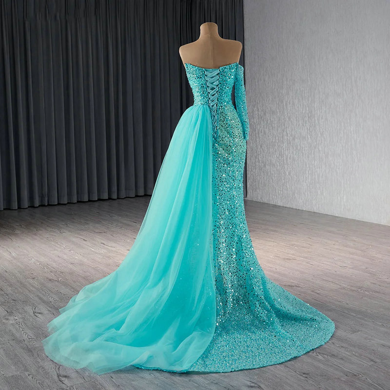 turquoise evening dress 1673-4