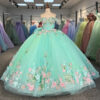 green sweet 16 dress 1643-06