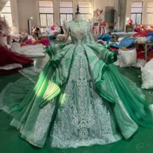 green wedding dress 1711-01