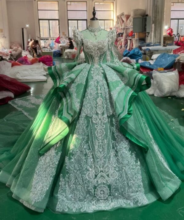 green wedding dress 1711-01