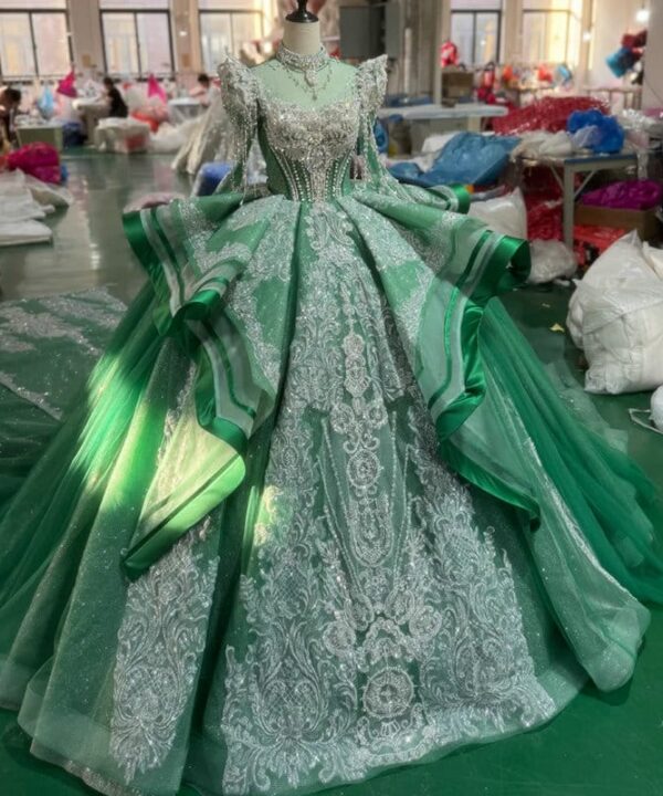 green wedding dress 1711-02
