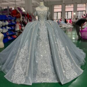 grey wedding dress 1707-01