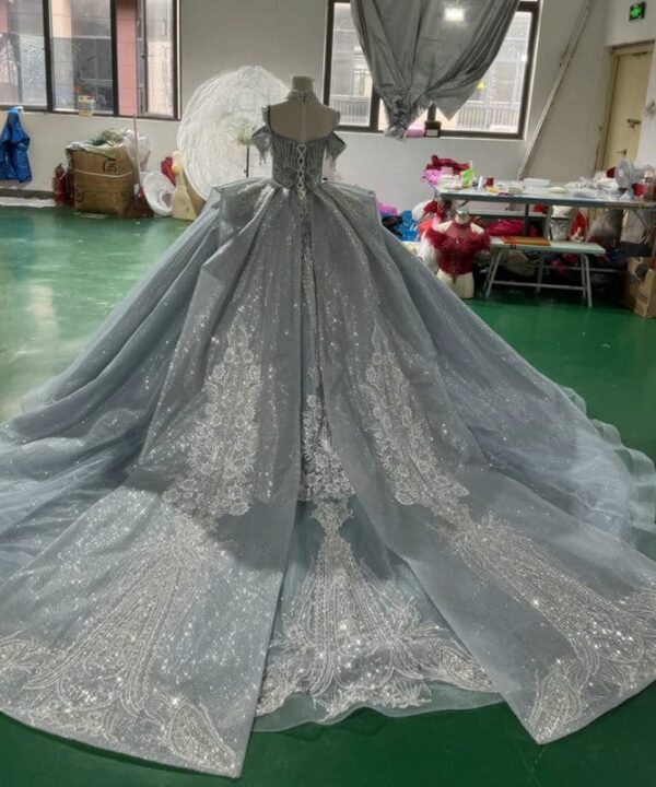 grey wedding dress 1707-04