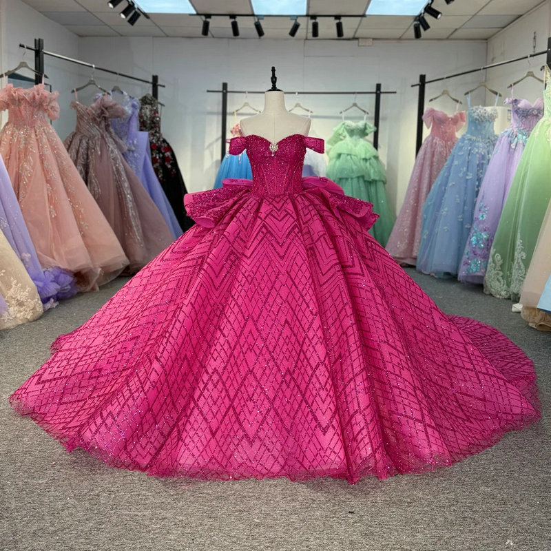 hot pink quinceanera dresses 1703-01