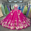 hot pink wedding dress 1704-01