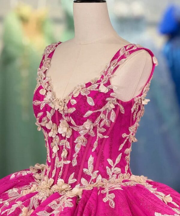 hot pink wedding dress 1704-03