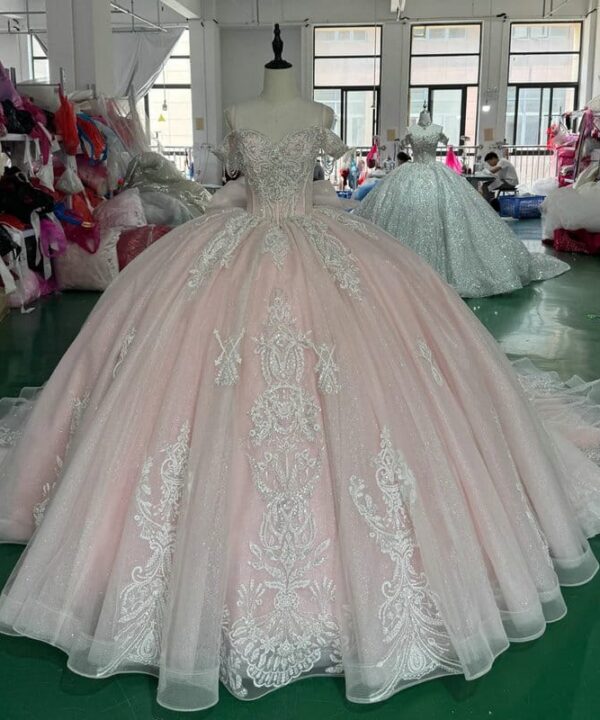 pink wedding gown 1708-01
