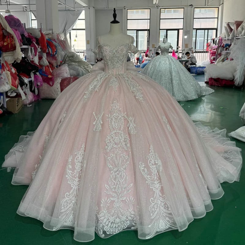 pink wedding gown 1708-01