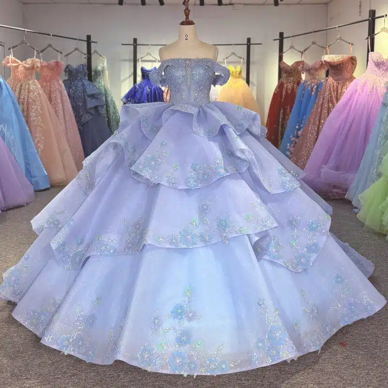 purple blue quinceanera dresses 1713-05