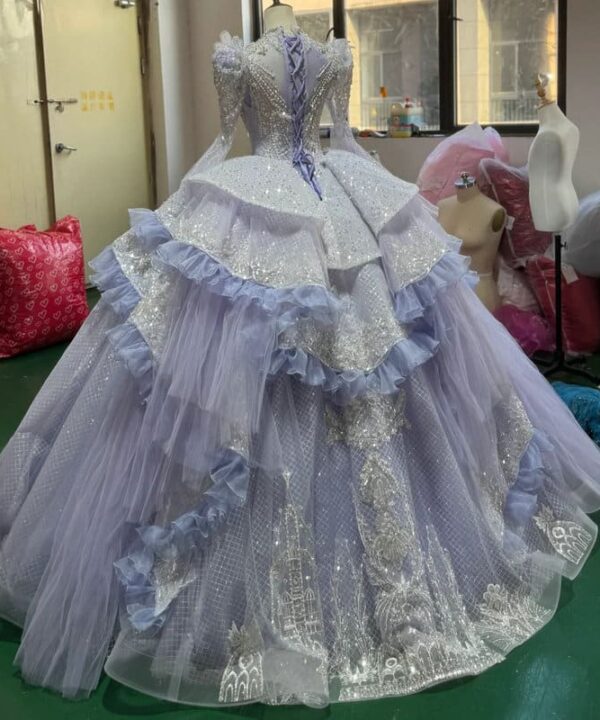 purple wedding dress 1695-01