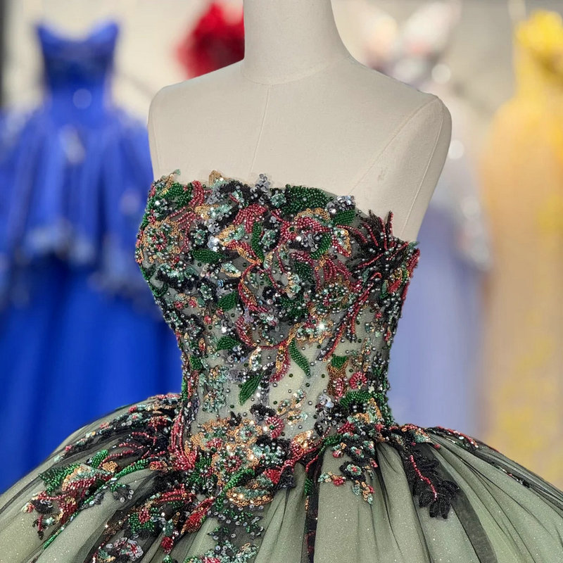 sage green wedding dress 1646-03