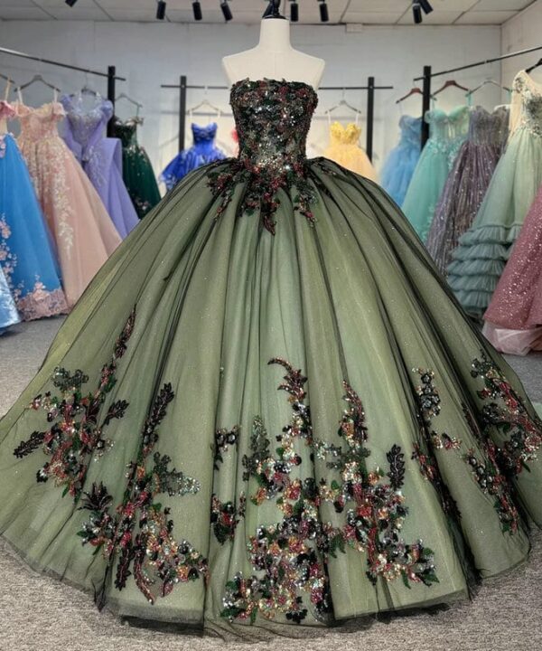 sage green wedding dress 1646-06