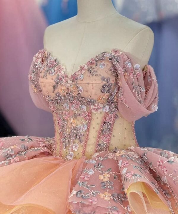 puffy pink quinceanera dresses 1719-03