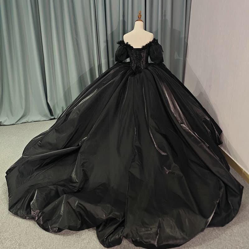 black quinceanera dresses 1733-04