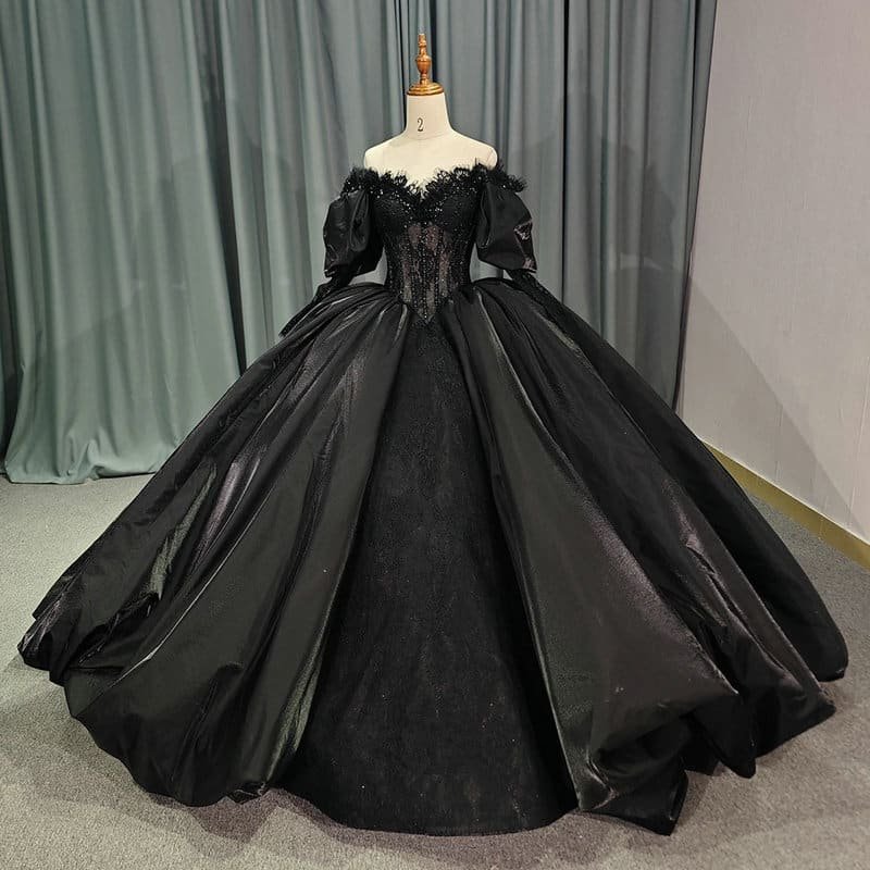 black quinceanera dresses 1733-05