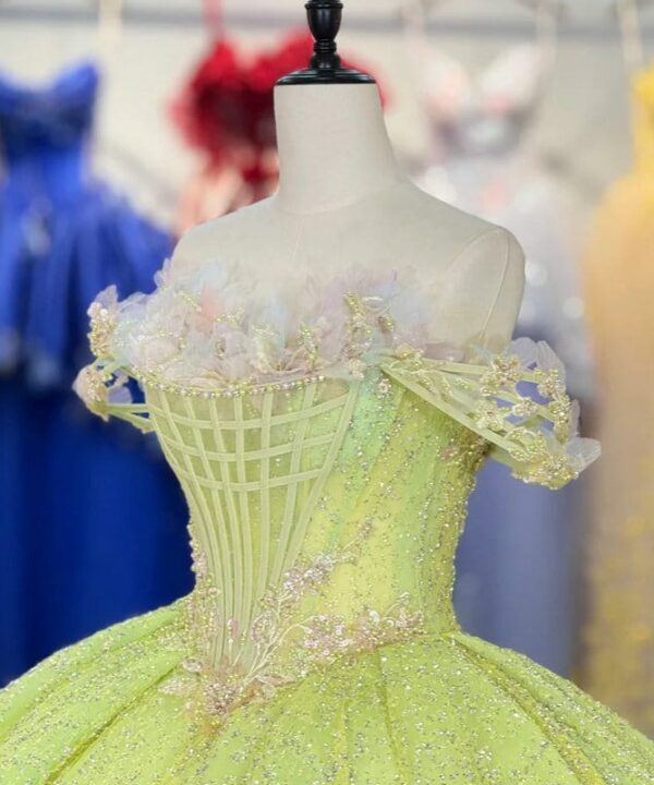quinceanera dresses lime green 1728-03