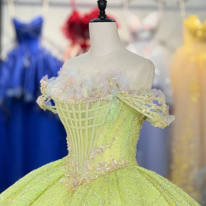 quinceanera dresses lime green 1728-03